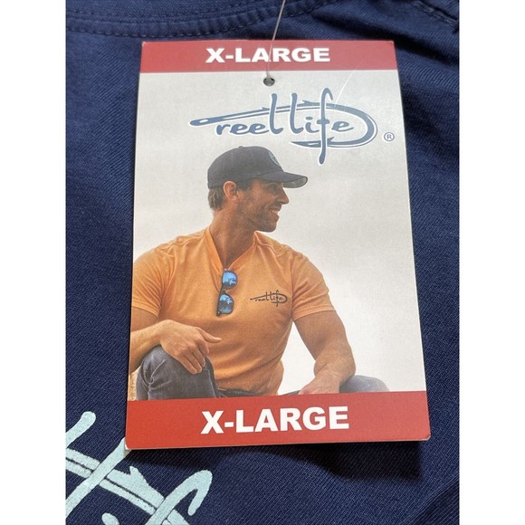 Reel Life Men's Short Sleeve Tee Soft Ring Spun Cotton Ocean Wash T-shirt SizeXL - Picture 3 of 5